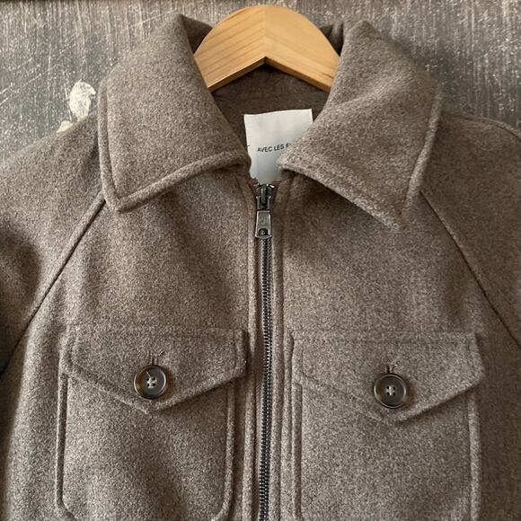 Avec Les Filles Brown Zip Up Barn Jacket Size XS - Picture 4 of 9